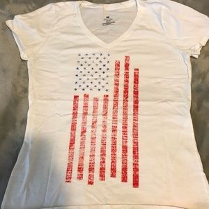 White t-shirt with Stars and Stripes